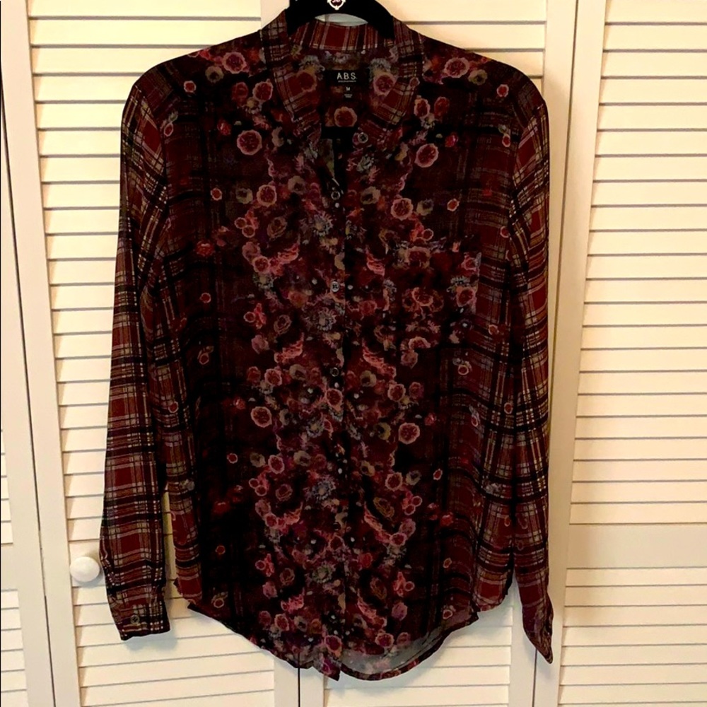 Chiffon Floral Button-Up